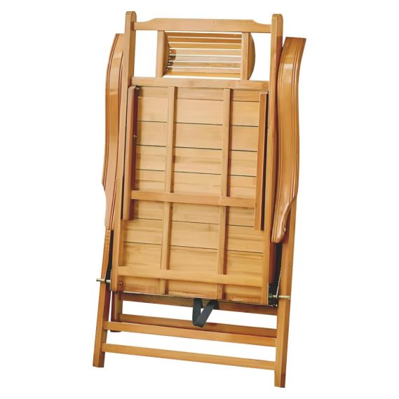 Záhradné polohovacie kreslo, prírodná, bambus, VARDON