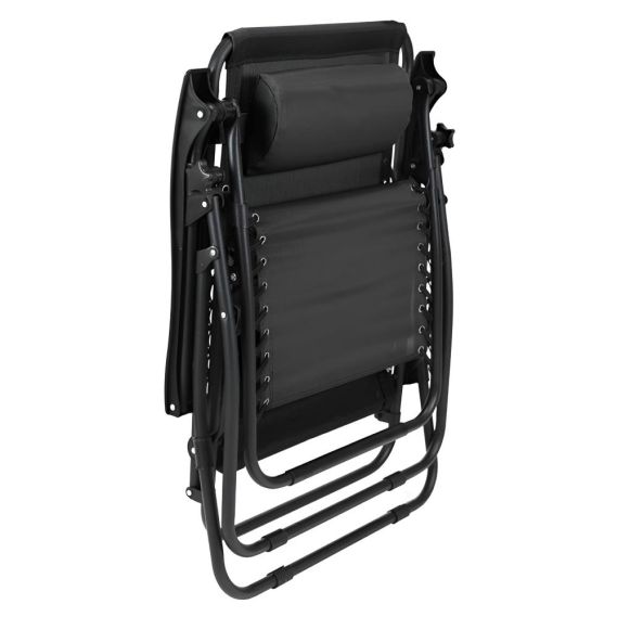 Záhradné polohovacie kreslo, čierna, GERALD NEW