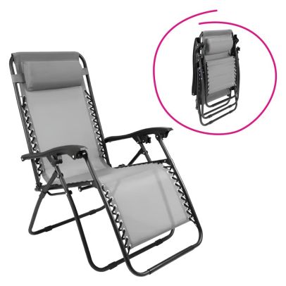 Záhradné polohovacie kreslo, svetlosivá, GERALD NEW