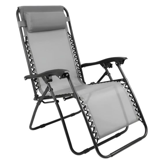 Záhradné polohovacie kreslo, svetlosivá, GERALD NEW