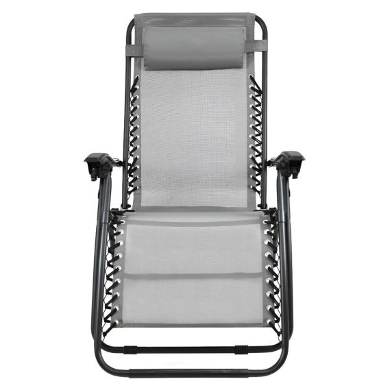 Záhradné polohovacie kreslo, svetlosivá, GERALD NEW