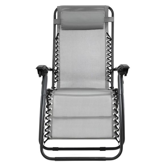 Záhradné polohovacie kreslo, svetlosivá, GERALD NEW