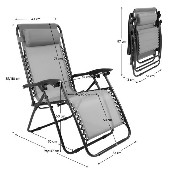 Záhradné polohovacie kreslo, svetlosivá, GERALD NEW