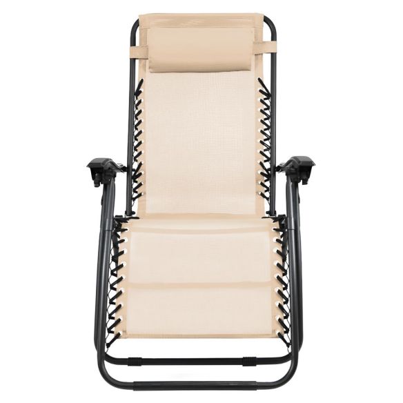 Záhradné polohovacie kreslo, béžová, GERALD NEW