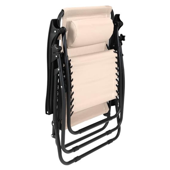 Záhradné polohovacie kreslo, béžová, GERALD NEW