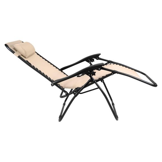 Záhradné polohovacie kreslo, béžová, GERALD NEW