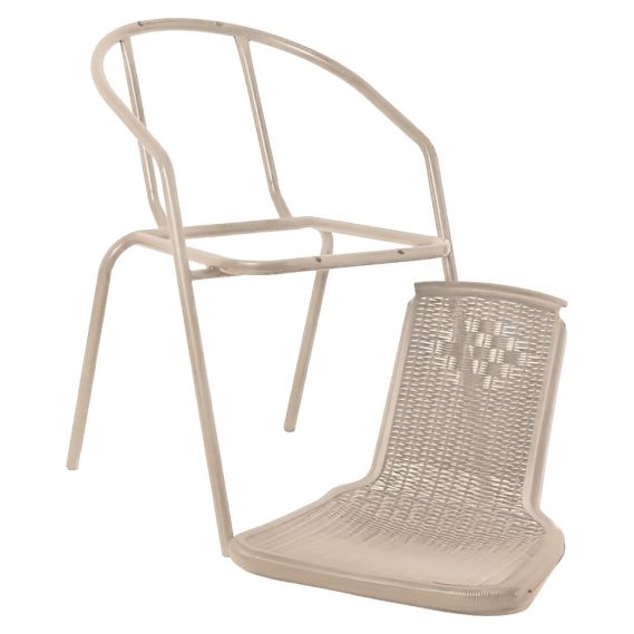 Záhradná stohovateľná stolička, champagne, oceľ/plast, FRENY