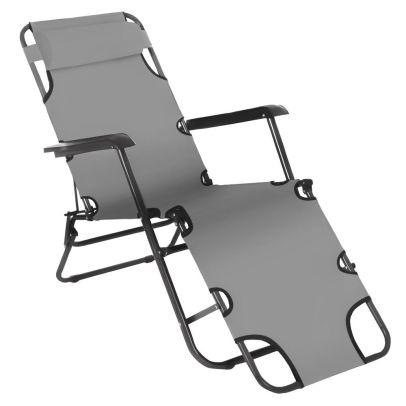 Záhradné polohovacie kreslo, sivá, REGED 2