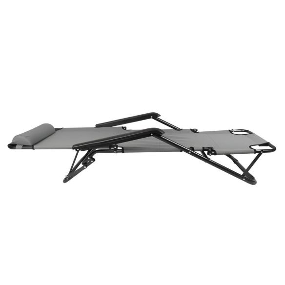 Záhradné polohovacie kreslo, sivá, REGED