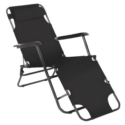 Záhradné polohovacie kreslo, čierna, REGED