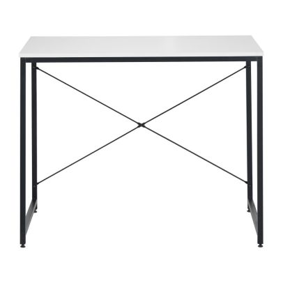 Písací stôl, biela/čierna, 90x60 cm, MELLORA 2