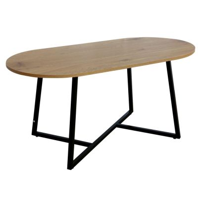 Konferenčný stolík, dub/čierna, FREMONT