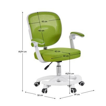 Otočná stolička, zelená/biela, TRIXI TYP 2 2