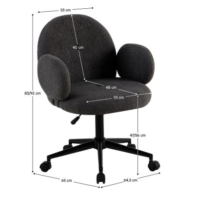 Kancelárske kreslo, sivá/čierna, TURIO 2