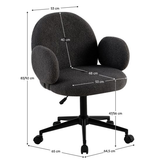 Kancelárske kreslo, sivá/čierna, TURIO