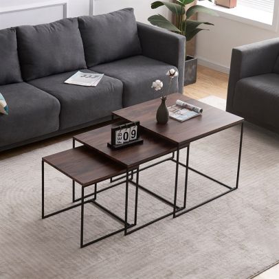 Konferenčný stolík 60x60cm, mdf, orech, AF-3008 WAL 2