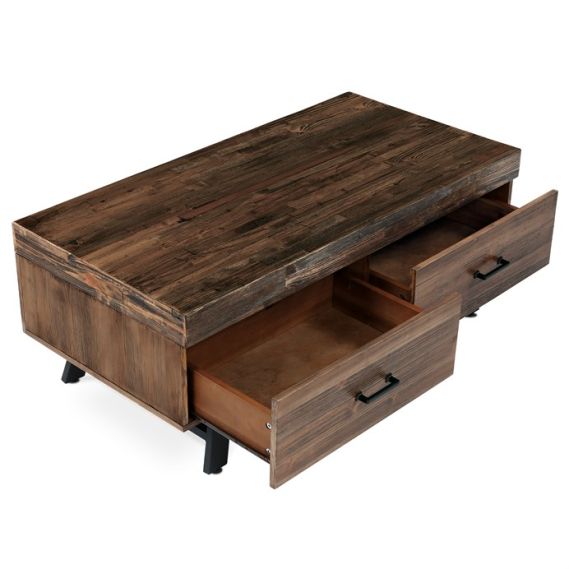 Konferenčný stolík 120x60cm, masív, old wood, AHG-536 PINE