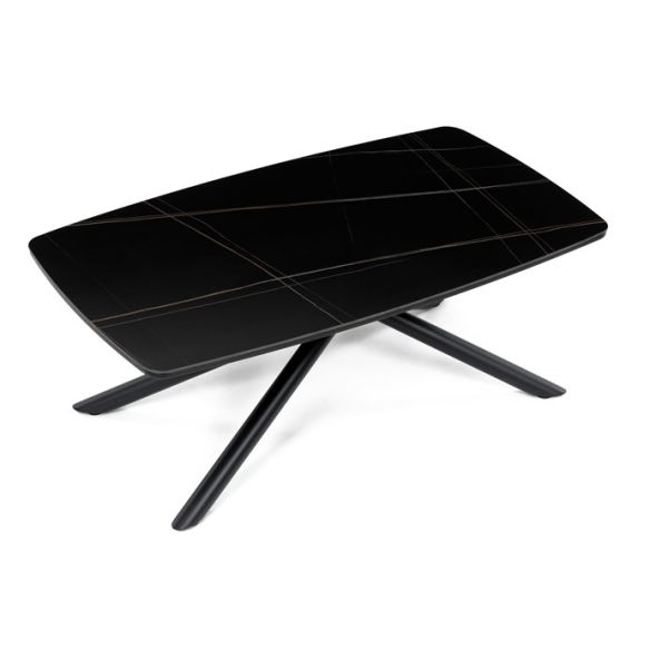 Konferenčný stolík 120x70cm, spekaná keramika, mramor, AHG-X7227 BK