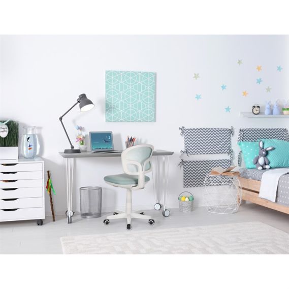 Detská stolička, výškovo nastaviteľná, modrá sieťovina, KA-C801 BLUE