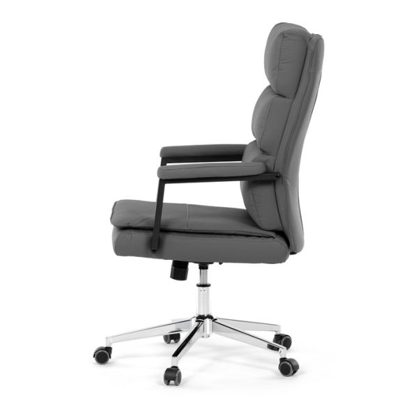 Kancelárske kreslo, hojdací mechanizmus, šedá ekokoža, KA-D8104 GREY