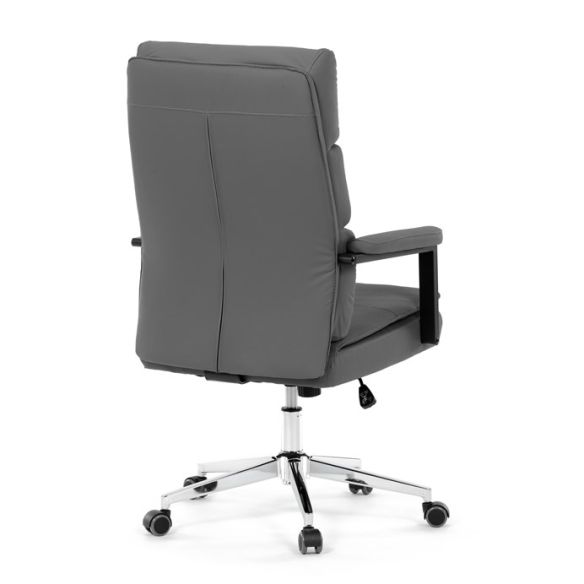 Kancelárske kreslo, hojdací mechanizmus, šedá ekokoža, KA-D8104 GREY