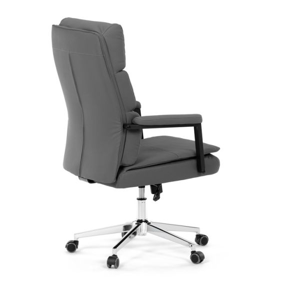 Kancelárske kreslo, hojdací mechanizmus, šedá ekokoža, KA-D8104 GREY