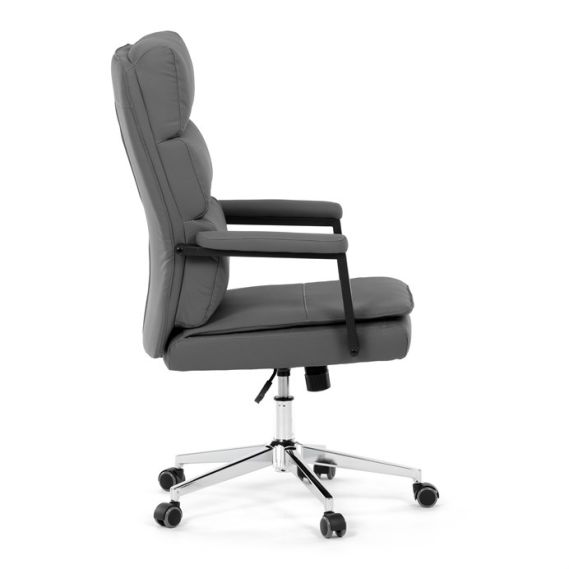 Kancelárske kreslo, hojdací mechanizmus, šedá ekokoža, KA-D8104 GREY
