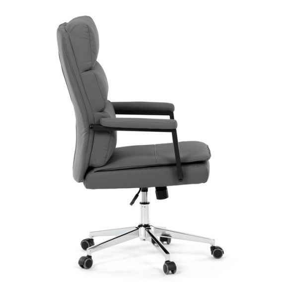 Kancelárske kreslo, hojdací mechanizmus, šedá ekokoža, KA-D8104 GREY