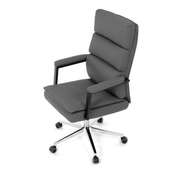 Kancelárske kreslo, hojdací mechanizmus, šedá ekokoža, KA-D8104 GREY