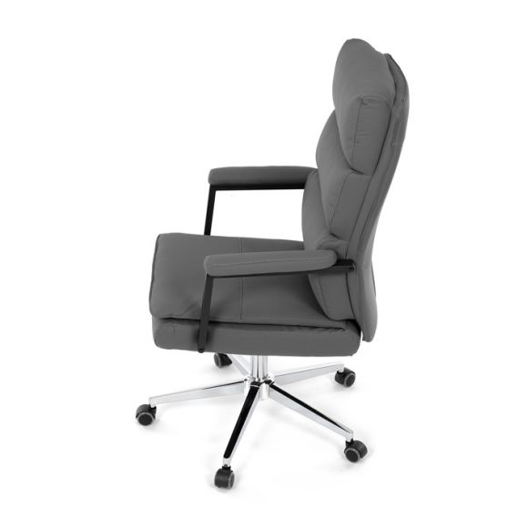 Kancelárske kreslo, hojdací mechanizmus, šedá ekokoža, KA-D8104 GREY