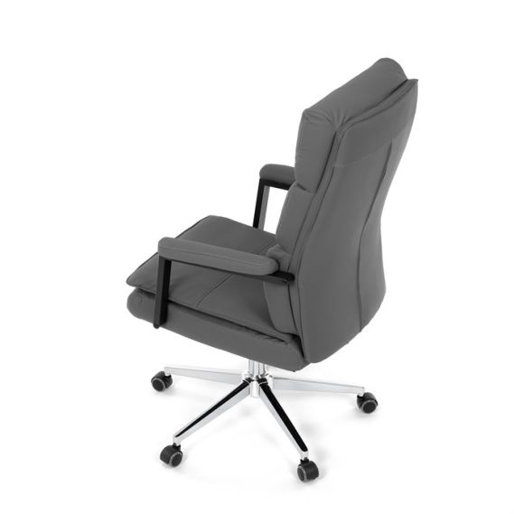 Kancelárske kreslo, hojdací mechanizmus, šedá ekokoža, KA-D8104 GREY