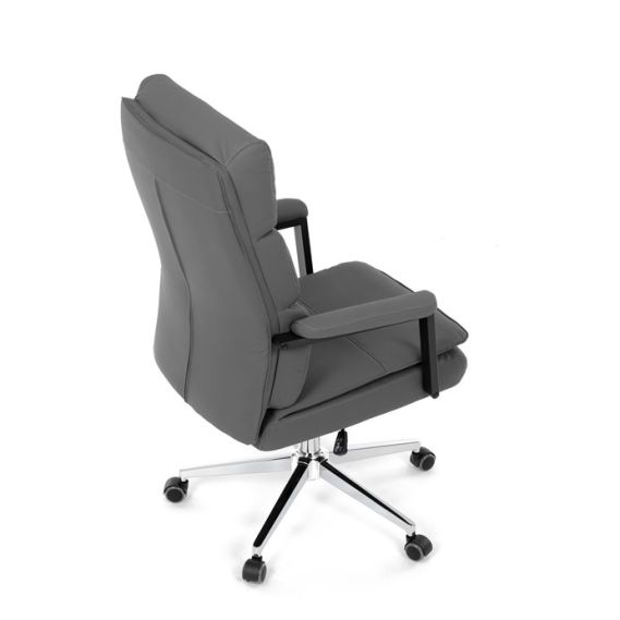 Kancelárske kreslo, hojdací mechanizmus, šedá ekokoža, KA-D8104 GREY