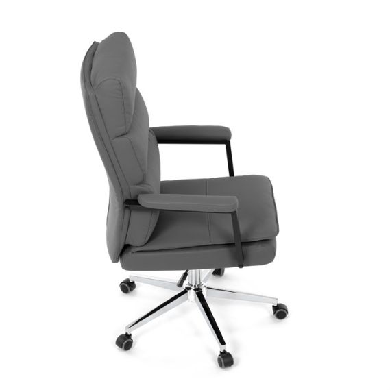 Kancelárske kreslo, hojdací mechanizmus, šedá ekokoža, KA-D8104 GREY