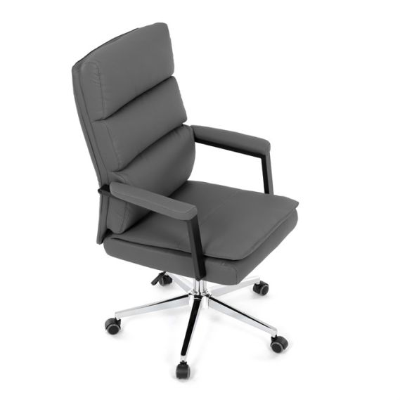 Kancelárske kreslo, hojdací mechanizmus, šedá ekokoža, KA-D8104 GREY