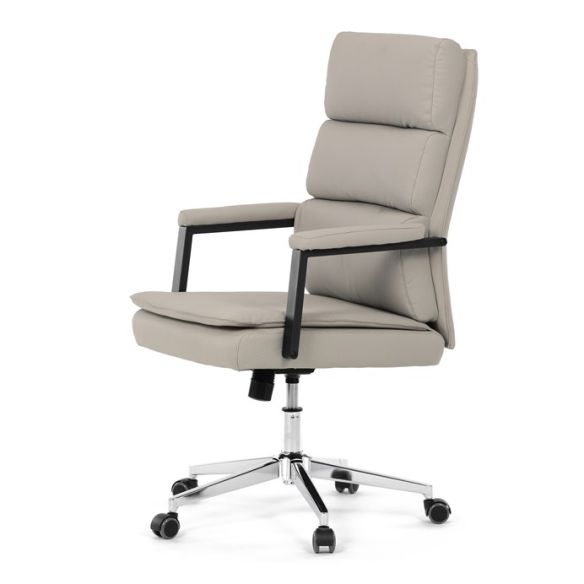 Kancelárske kreslo, hojdací mechanizmus, béžová ekokoža, KA-D8104 SIL