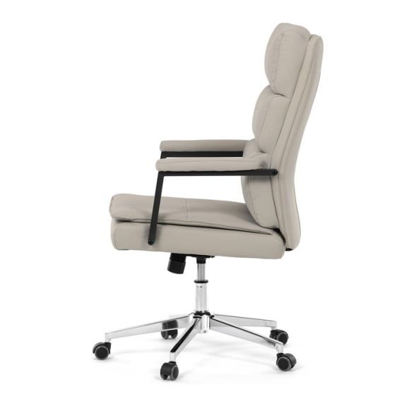 Kancelárske kreslo, hojdací mechanizmus, béžová ekokoža, KA-D8104 SIL