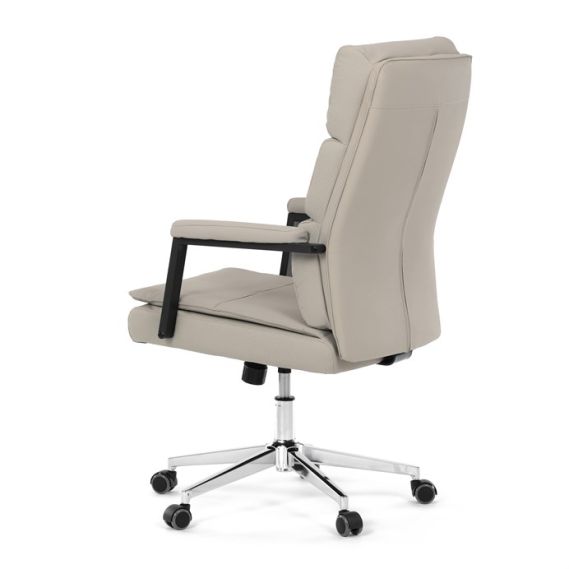 Kancelárske kreslo, hojdací mechanizmus, béžová ekokoža, KA-D8104 SIL