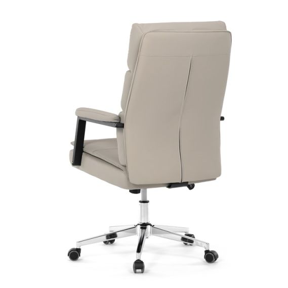 Kancelárske kreslo, hojdací mechanizmus, béžová ekokoža, KA-D8104 SIL