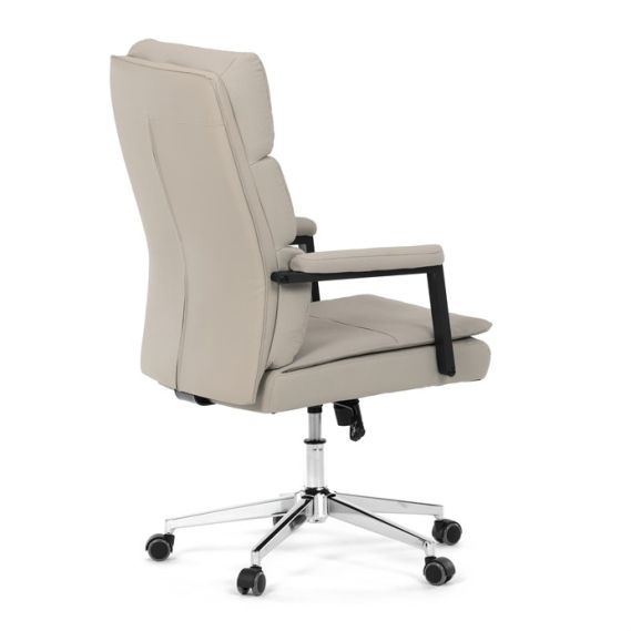 Kancelárske kreslo, hojdací mechanizmus, béžová ekokoža, KA-D8104 SIL