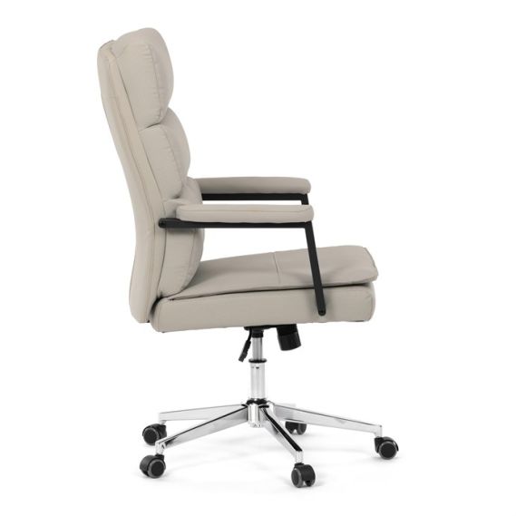 Kancelárske kreslo, hojdací mechanizmus, béžová ekokoža, KA-D8104 SIL