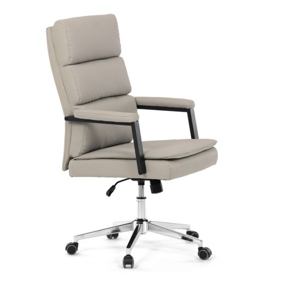 Kancelárske kreslo, hojdací mechanizmus, béžová ekokoža, KA-D8104 SIL