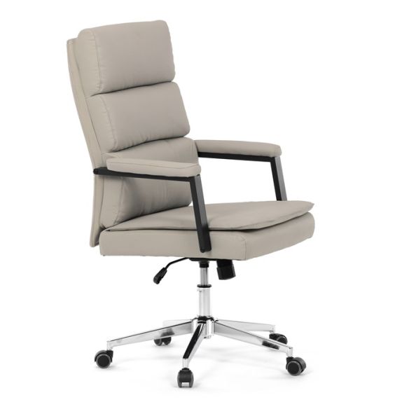 Kancelárske kreslo, hojdací mechanizmus, béžová ekokoža, KA-D8104 SIL