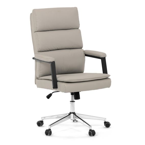 Kancelárske kreslo, hojdací mechanizmus, béžová ekokoža, KA-D8104 SIL