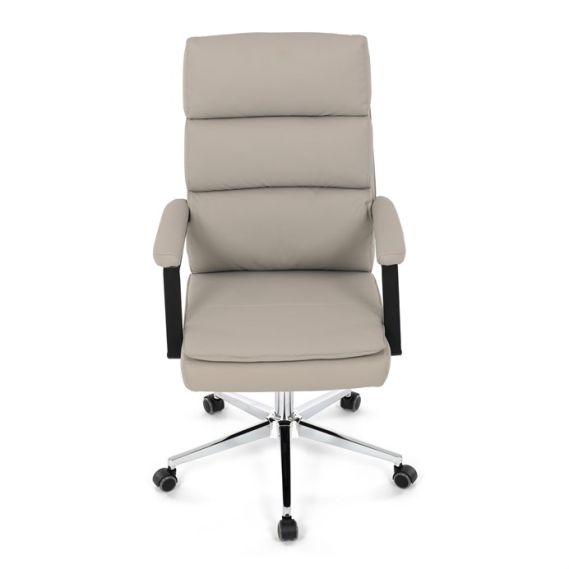 Kancelárske kreslo, hojdací mechanizmus, béžová ekokoža, KA-D8104 SIL