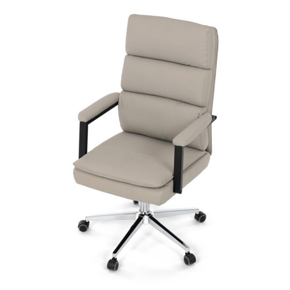 Kancelárske kreslo, hojdací mechanizmus, béžová ekokoža, KA-D8104 SIL