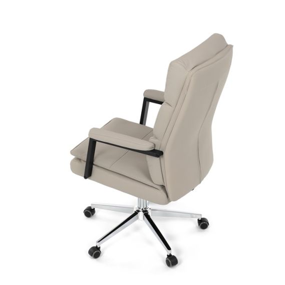 Kancelárske kreslo, hojdací mechanizmus, béžová ekokoža, KA-D8104 SIL