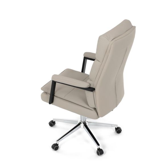 Kancelárske kreslo, hojdací mechanizmus, béžová ekokoža, KA-D8104 SIL