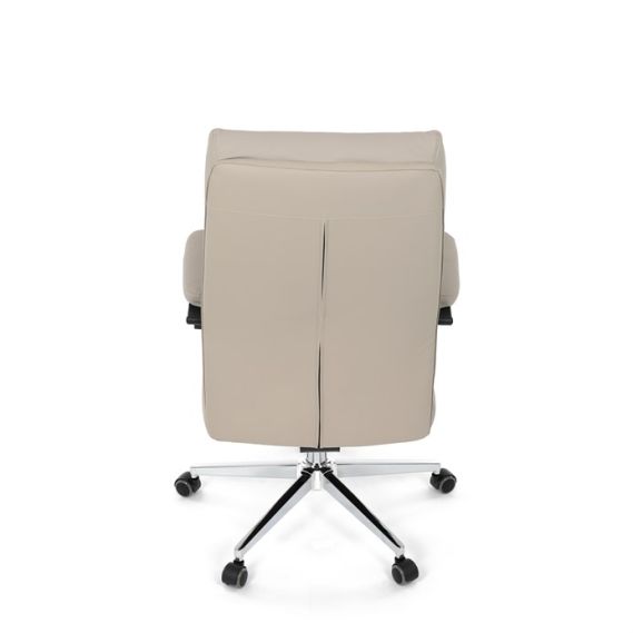 Kancelárske kreslo, hojdací mechanizmus, béžová ekokoža, KA-D8104 SIL