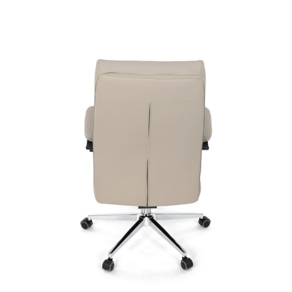 Kancelárske kreslo, hojdací mechanizmus, béžová ekokoža, KA-D8104 SIL