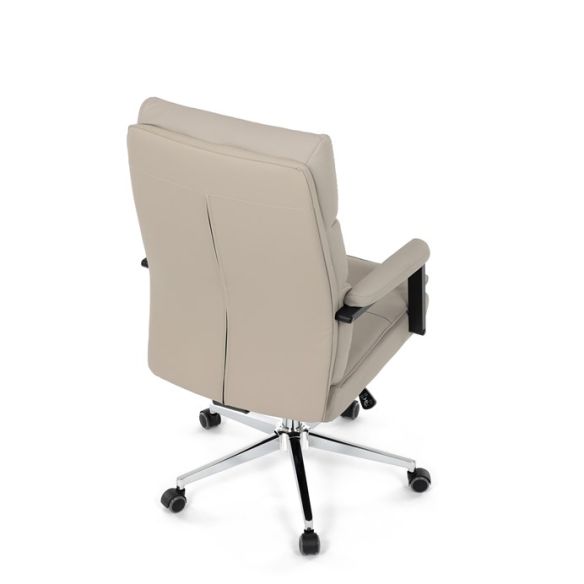 Kancelárske kreslo, hojdací mechanizmus, béžová ekokoža, KA-D8104 SIL